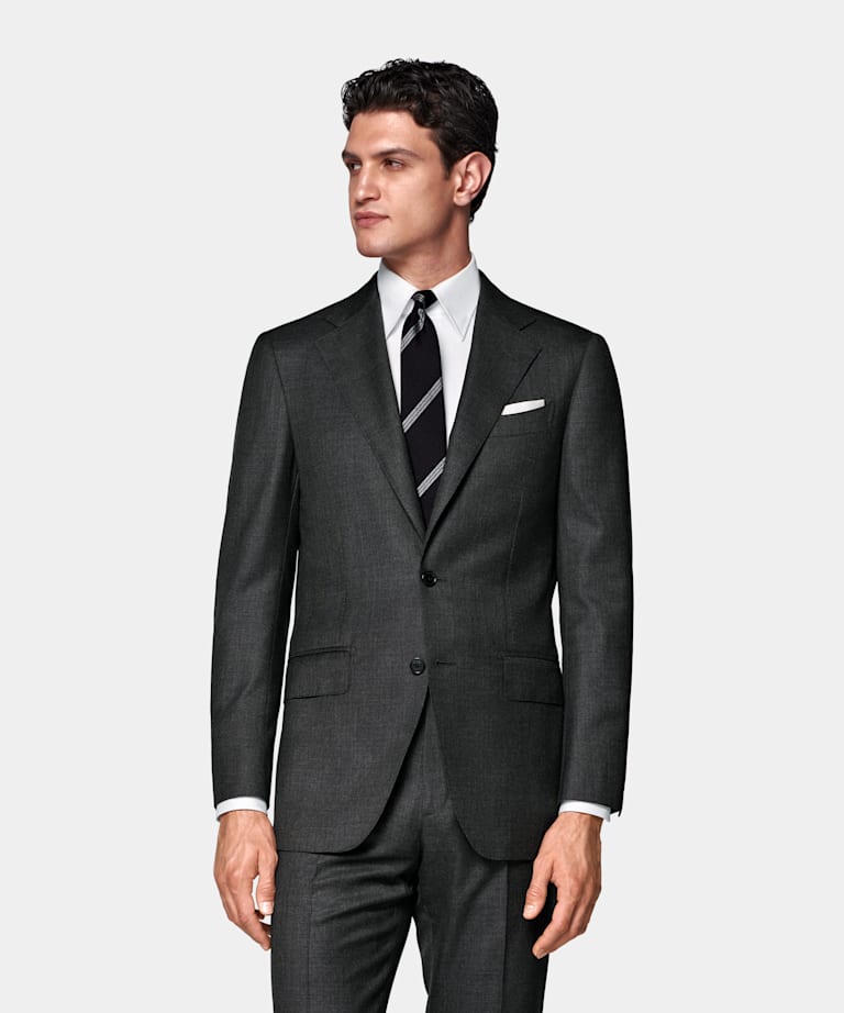 Dark Grey Tailored Fit Milano Suit