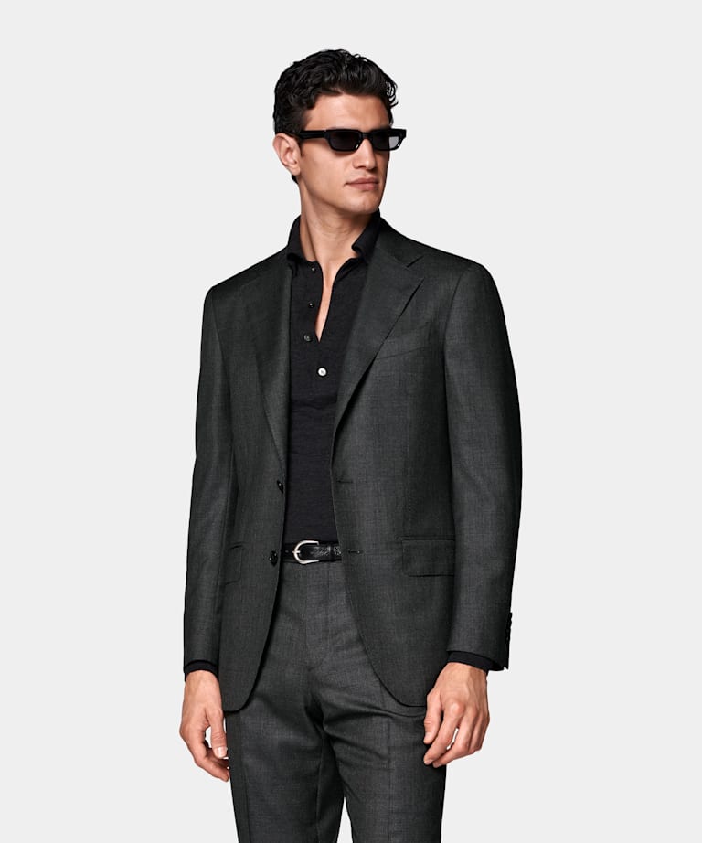Dark Grey Tailored Fit Milano Suit