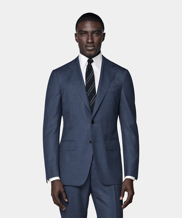 Mid Blue Tailored Fit Havana Suit