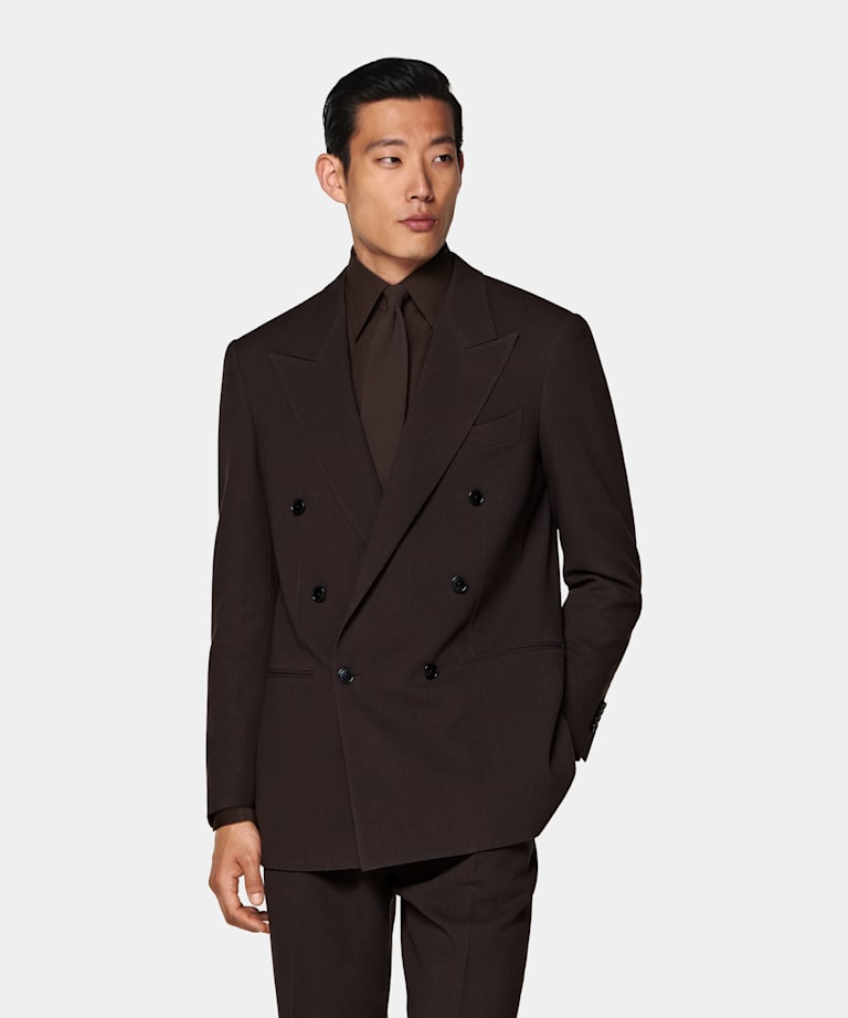 Dark Brown Relaxed Fit Roma Suit