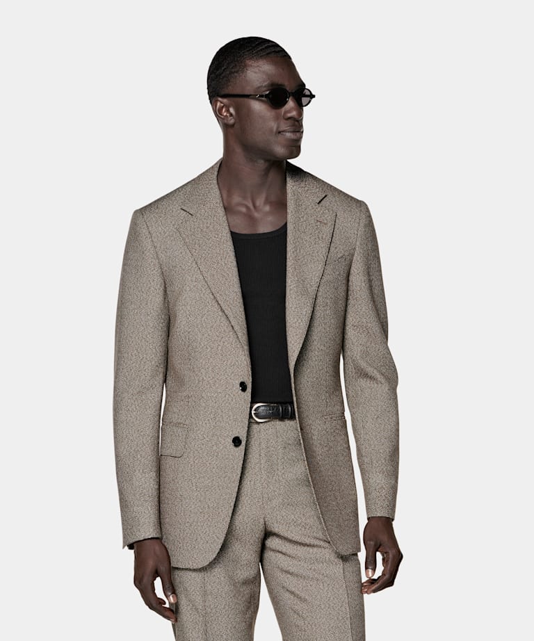 Mid Brown Tailored Fit Milano Suit