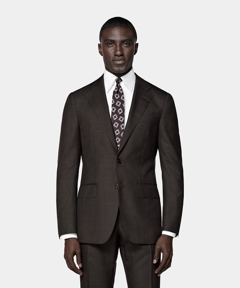 Dark Brown Perennial Tailored Fit Havana Suit