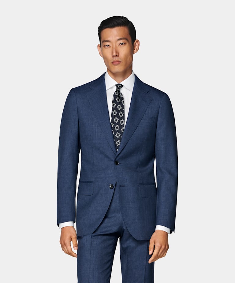 Mid Blue Perennial Tailored Fit Havana Suit
