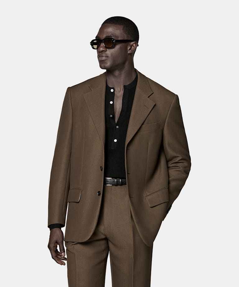 Mid Green Relaxed Fit Brera Suit