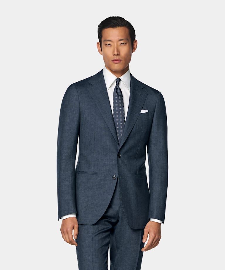 Costume Perennial Havana coupe Tailored bleu marine pied-de-poule