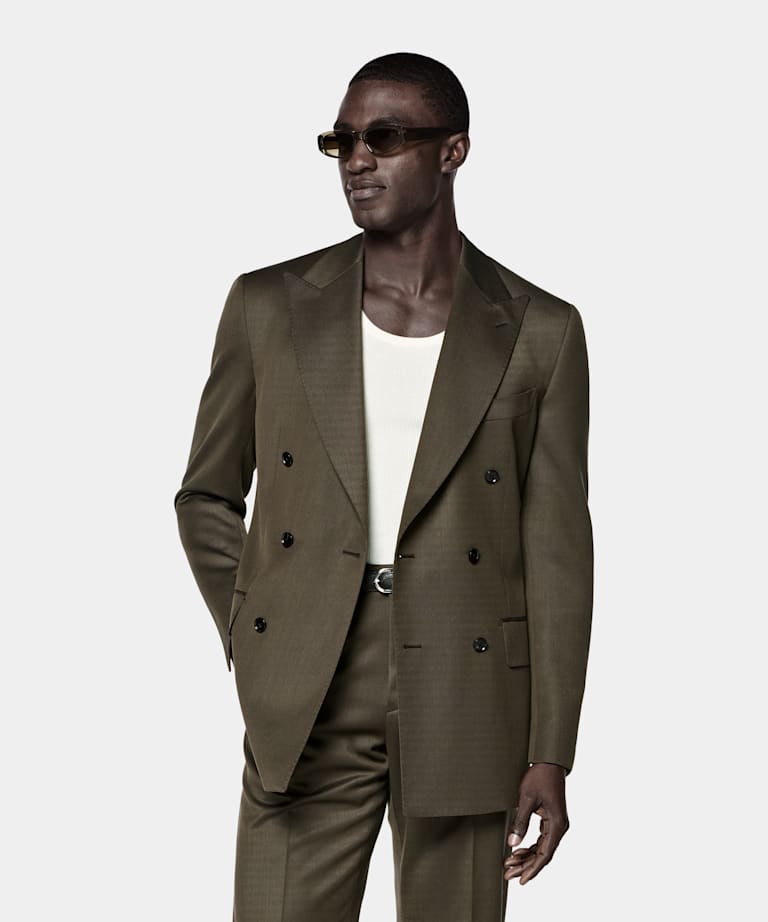 Dark Green Tailored Fit Milano Suit