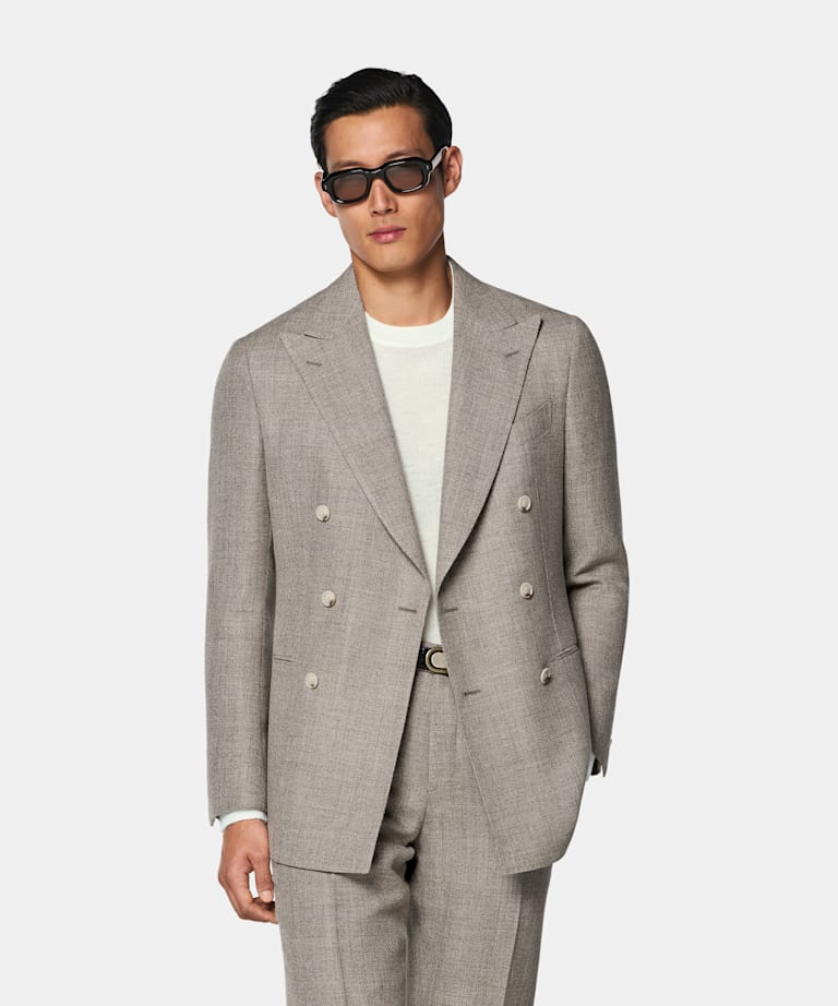 Light Taupe Tailored Fit Havana Suit