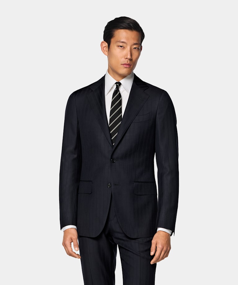 Abito Havana navy a righe tailored fit