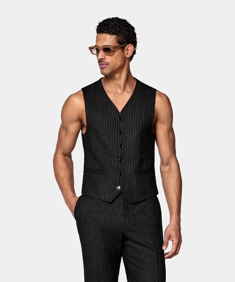 Black Striped Waistcoat