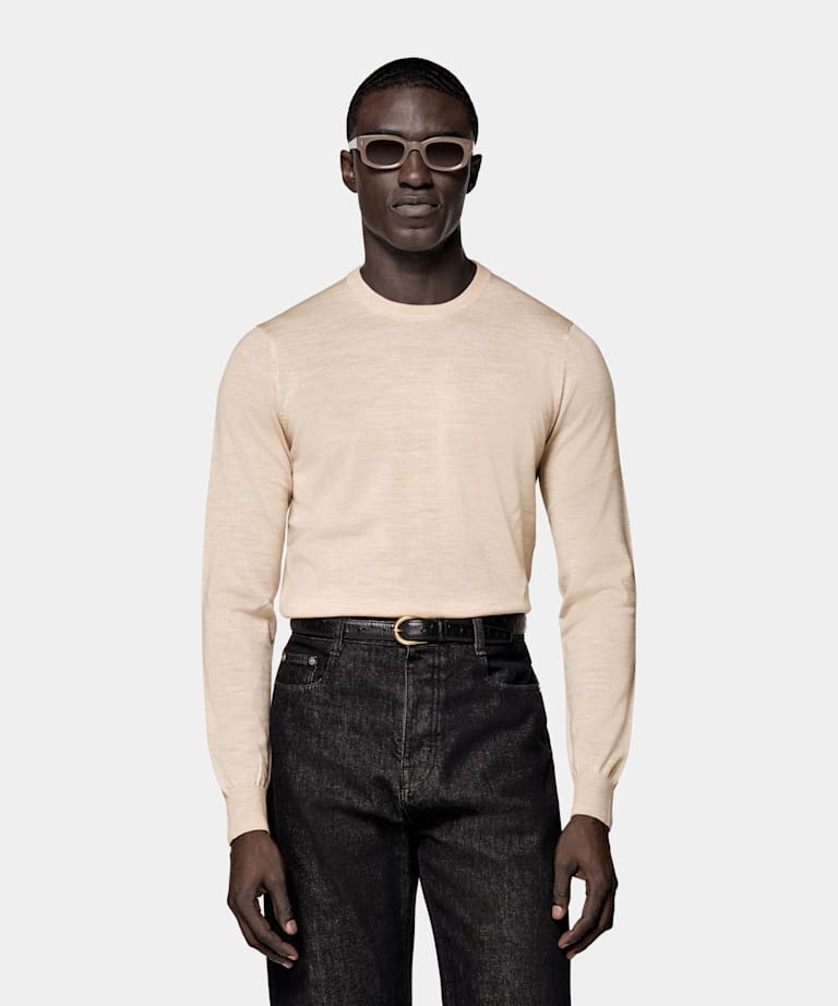 Sand Merino Crewneck