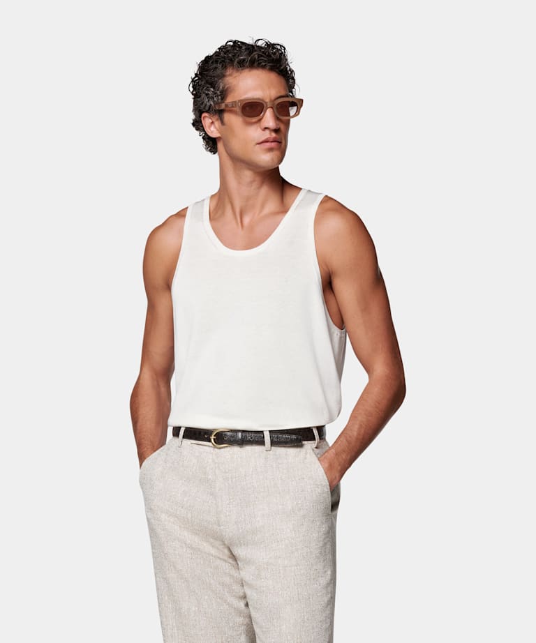 Off-White Knitted Tank Top