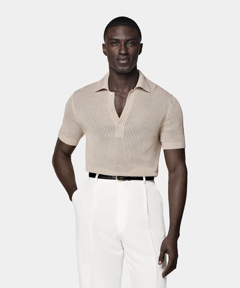 Sand Crochet Polo