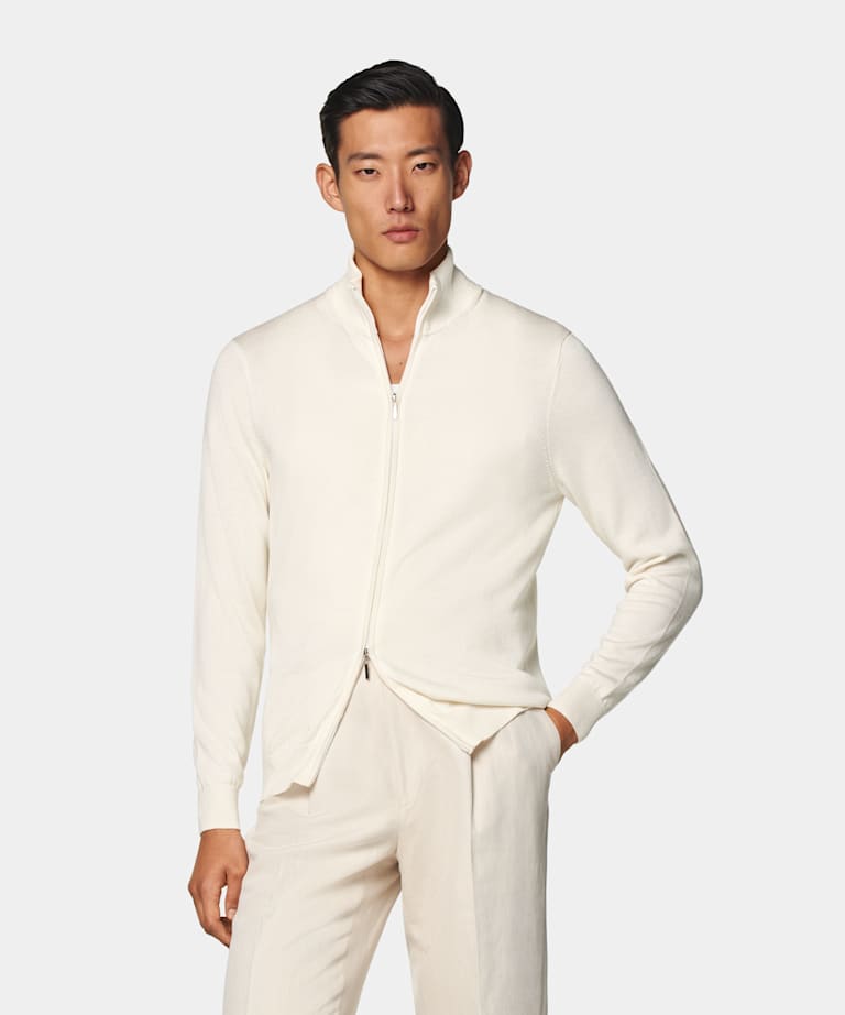 Off-White Zip Cardigan