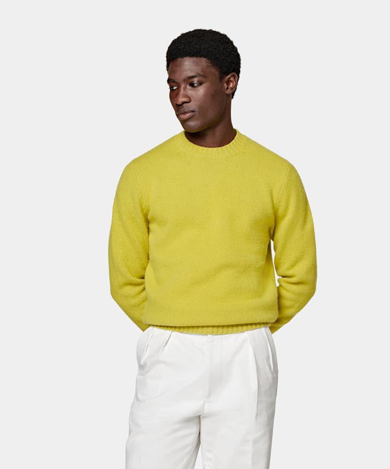 Sweter crewneck żółty