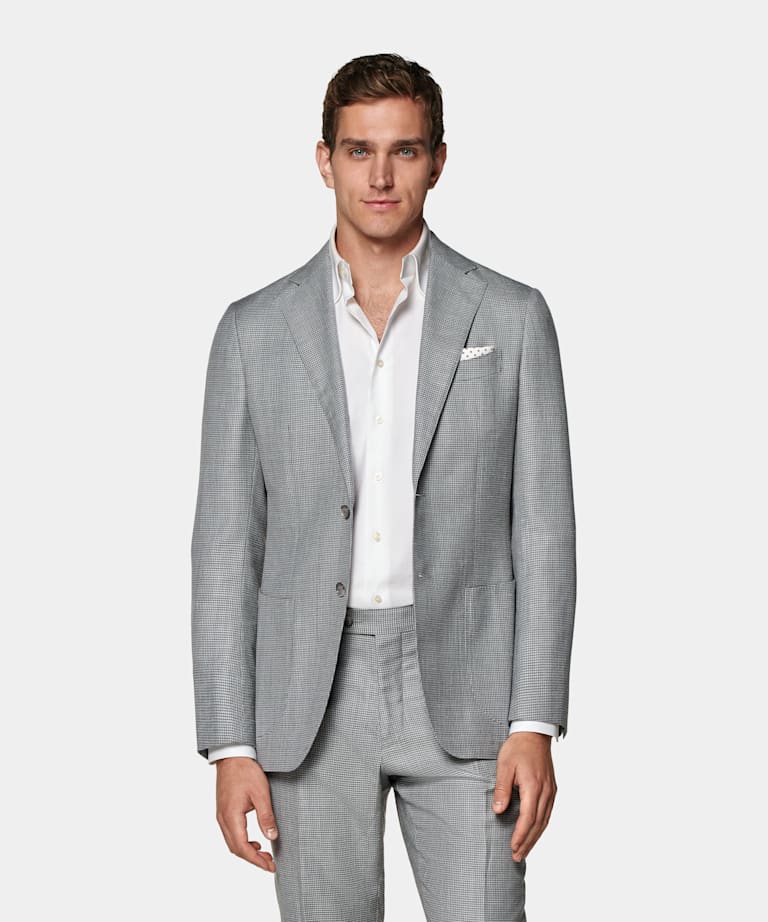 Light Grey Houndstooth Havana Suit