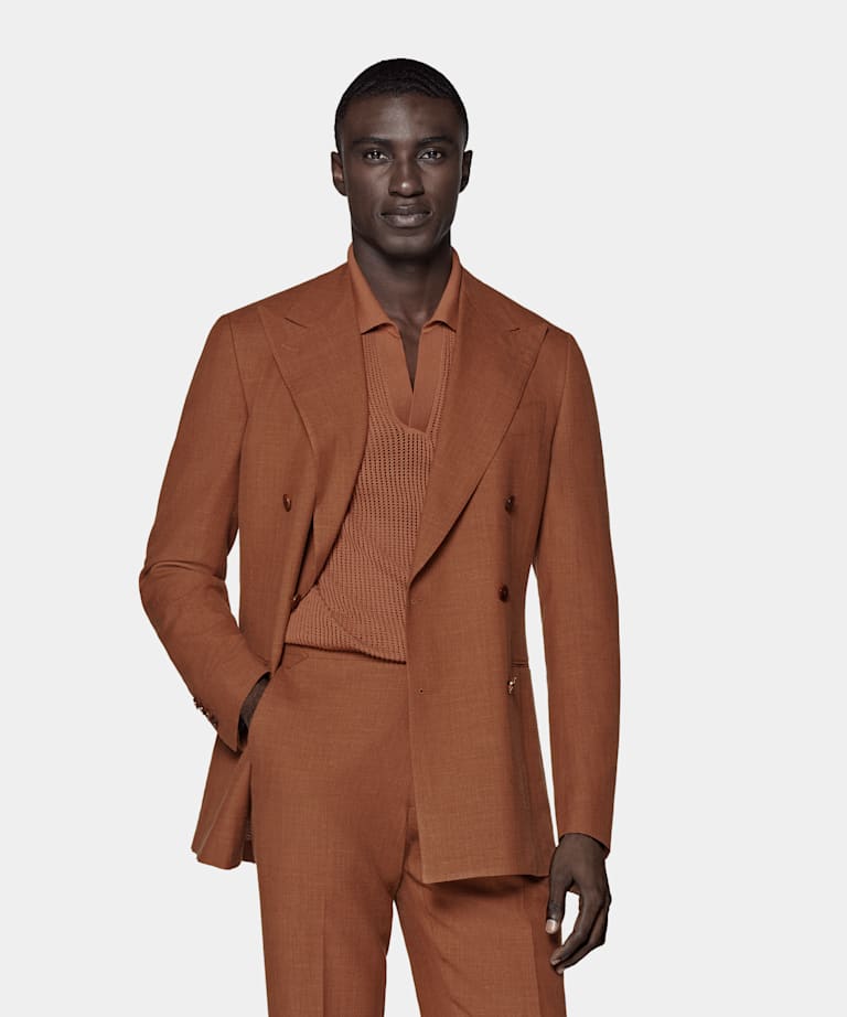 Dark Orange Tailored Fit Havana Suit