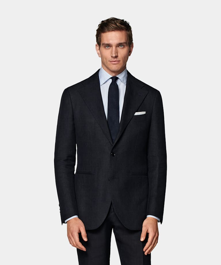 Regular Fit Grey Pinstripe Wool Suit Trousers