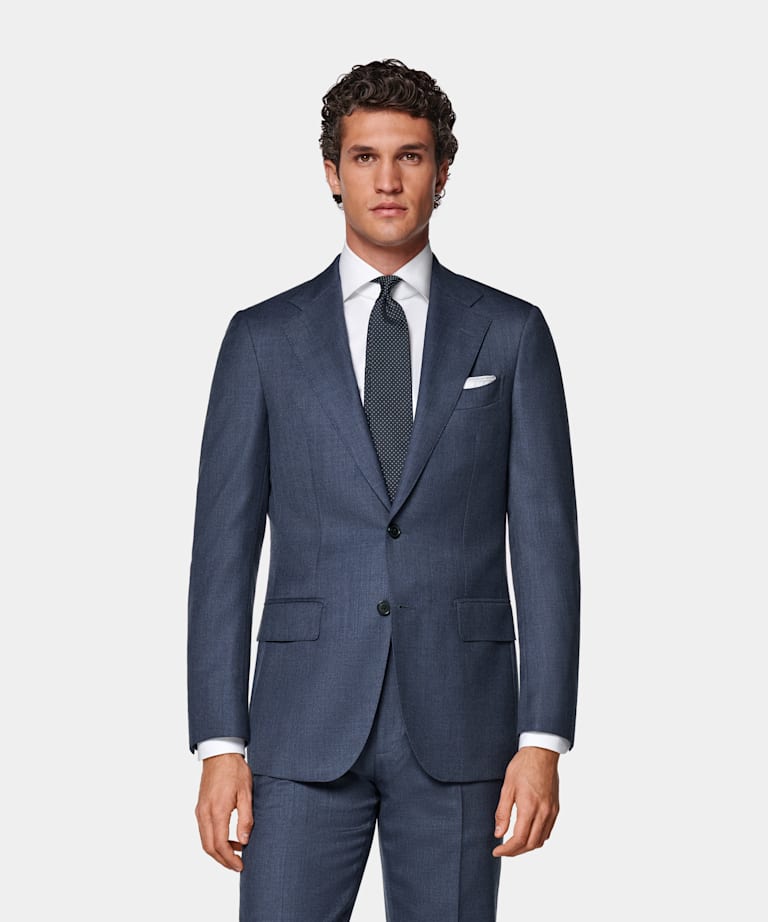 Mid Blue Tailored Fit Havana Suit