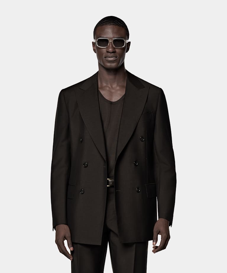 Dark Brown Tailored Fit Milano Suit
