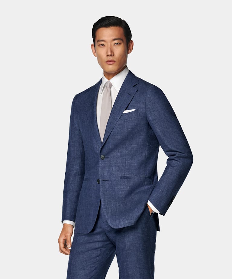 Mid Blue Tailored Fit Havana Suit