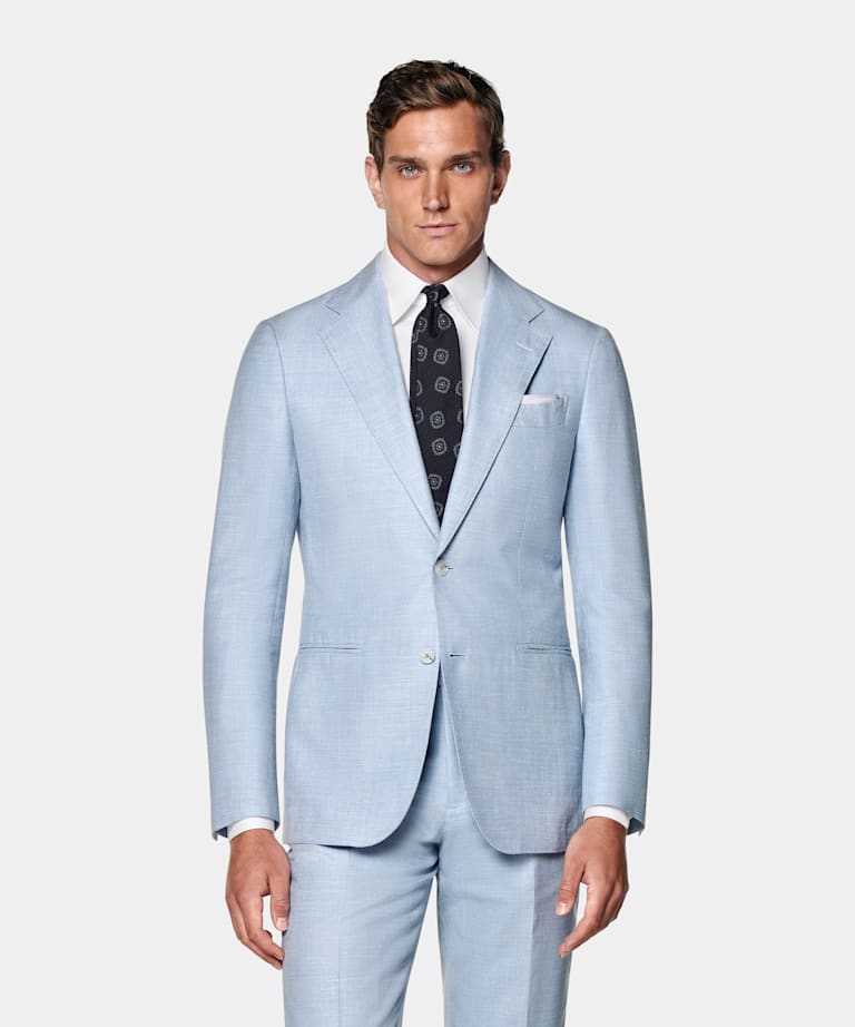 Light Blue Tailored Fit Havana Suit
