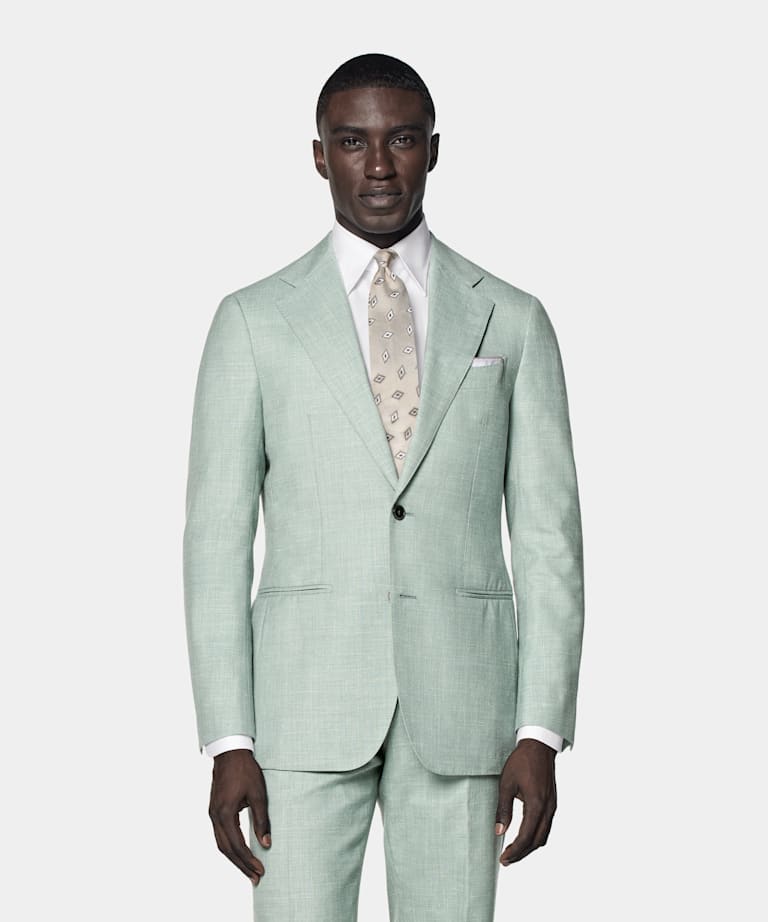 Light Green Tailored Fit Havana Suit
