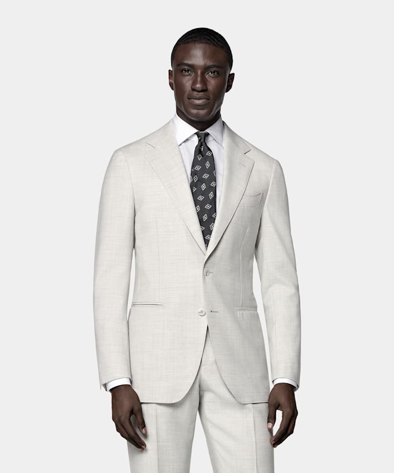 Light Grey Tailored Fit Havana Suit