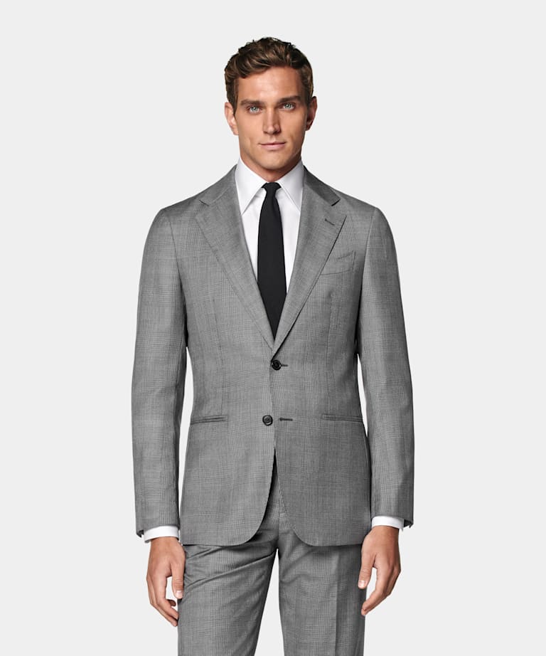 Mid Grey Checked Tailored Fit Havana Suit