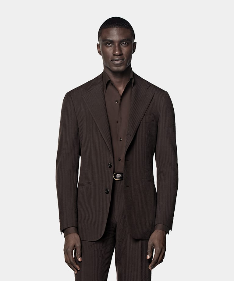 Dark Brown Relaxed Fit Roma Suit
