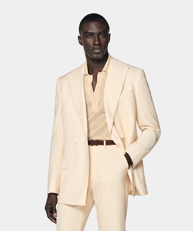 Light Yellow Tailored Fit Milano Suit