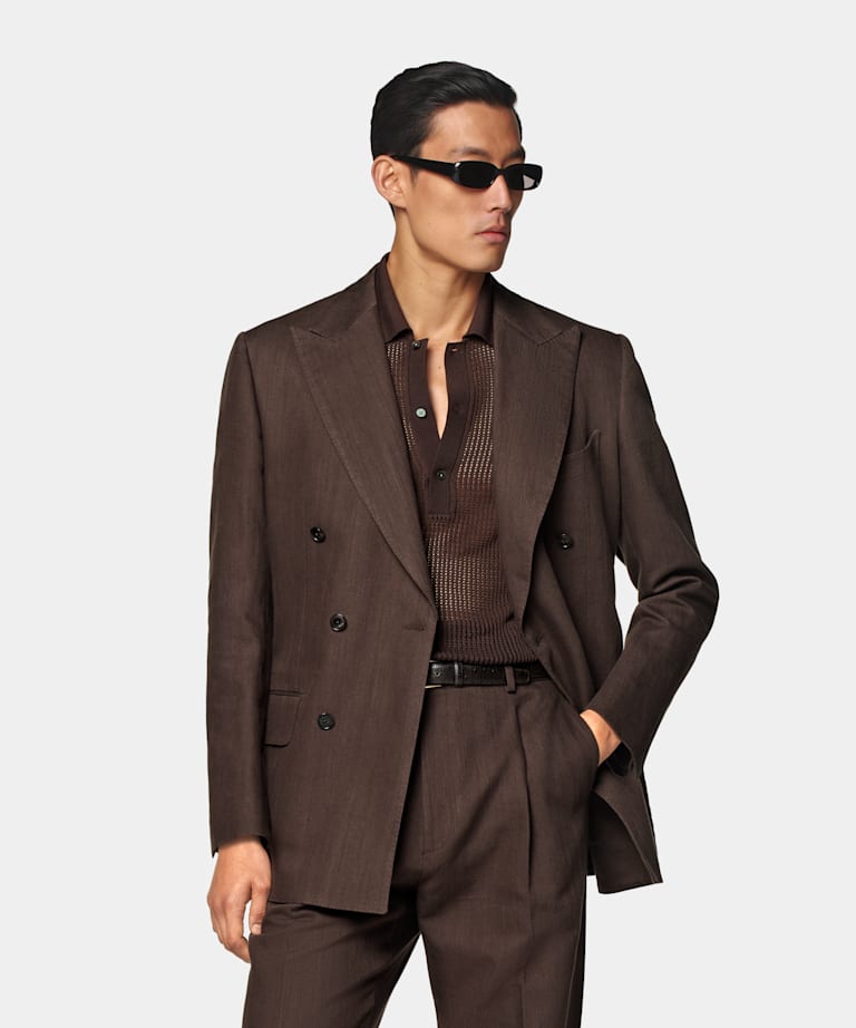 Mid Brown Tailored Fit Milano Suit