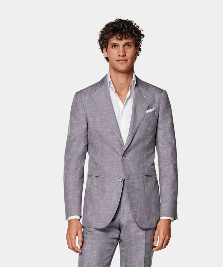 grey suit wedding outfit