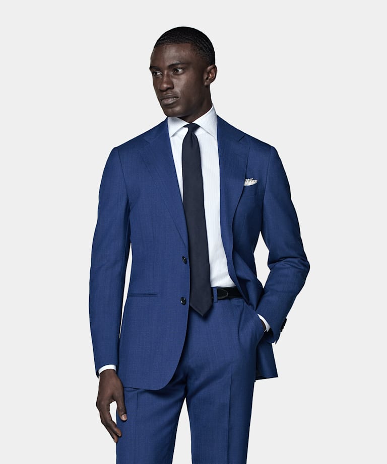 Mid Blue Perennial Tailored Fit Havana Suit