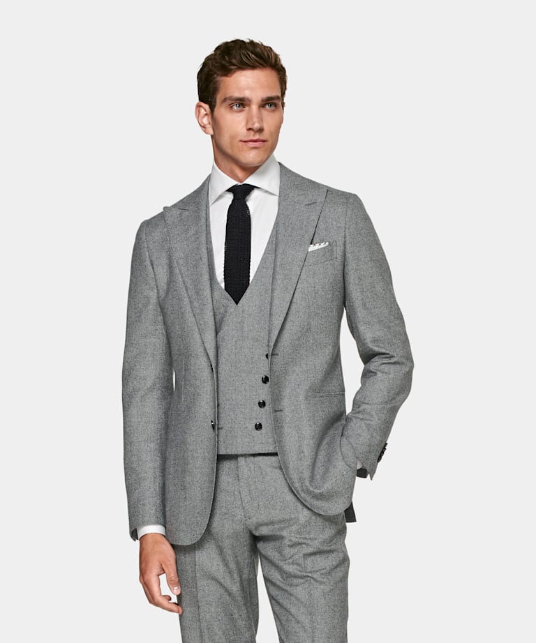 Mid Grey Houndstooth Three-Piece Havana Suit