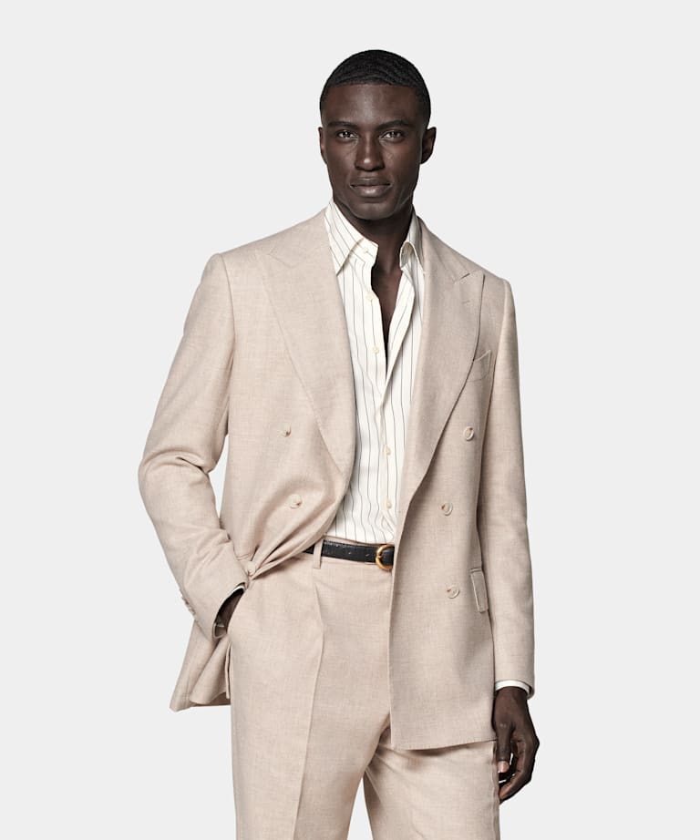 Sand Tailored Fit Milano Suit