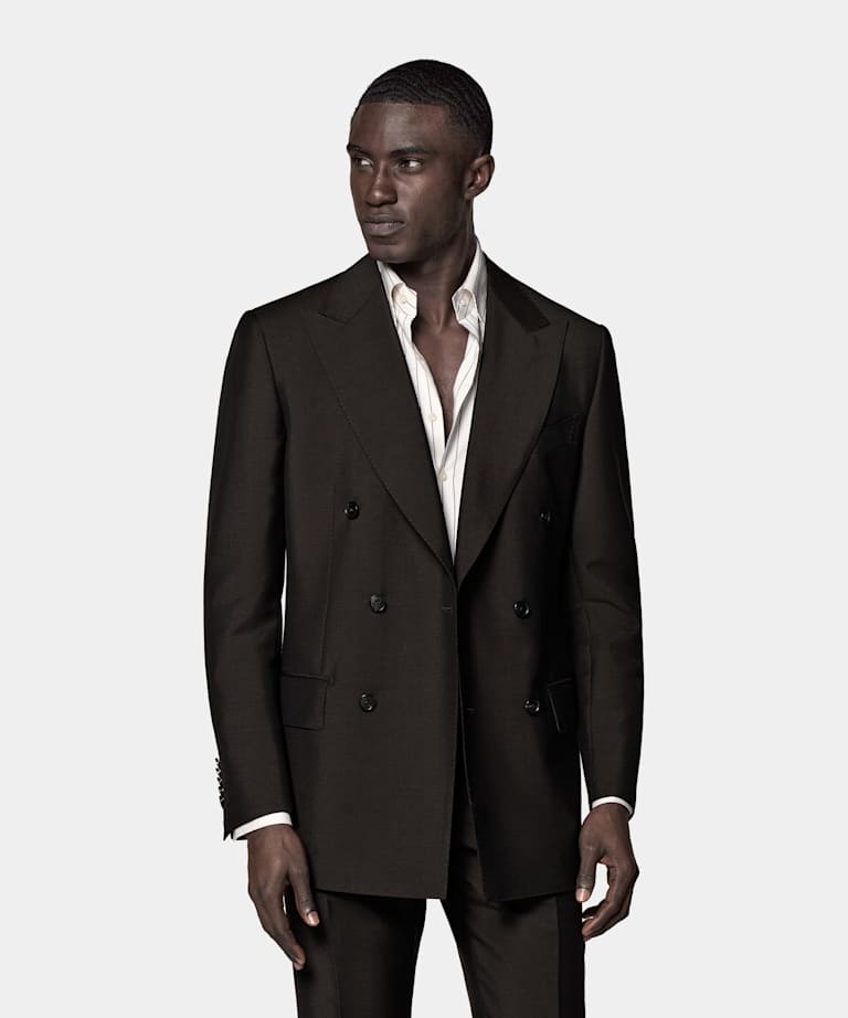 Dark Brown Tailored Fit Milano Suit