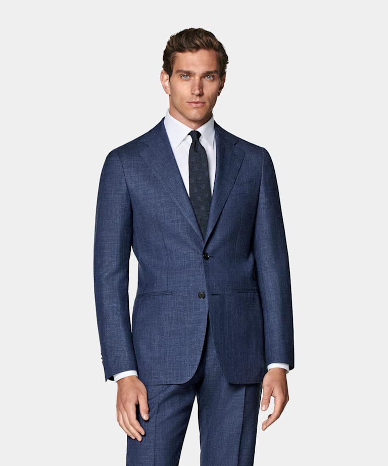 Mid Blue Tailored Fit Havana Suit