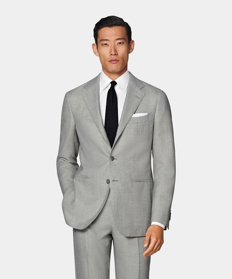 Light Grey Tailored Fit Havana Suit