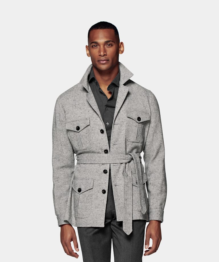 light grey pea coat mens