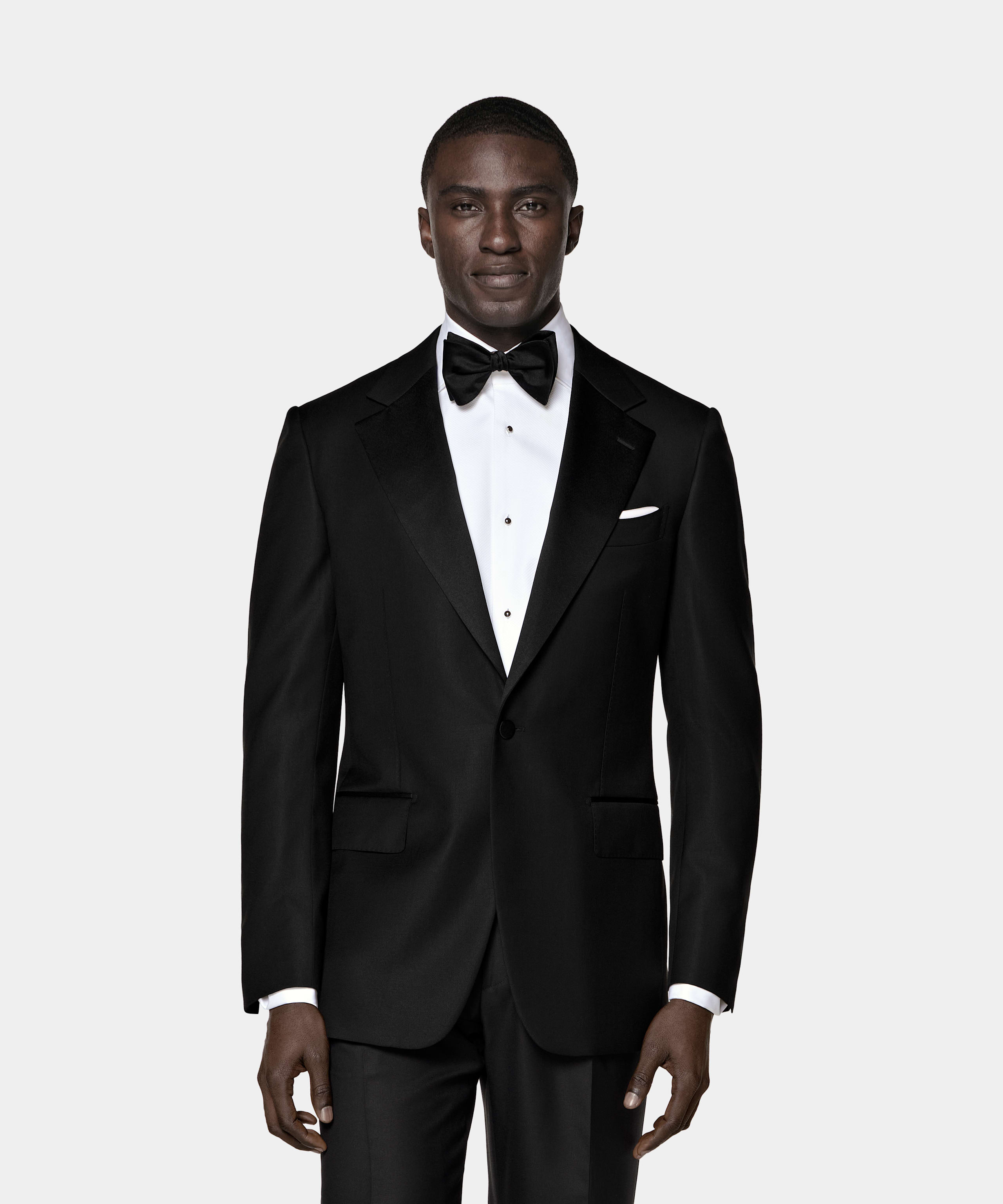 SUITSUPPLY All Season Pure S110's Wool by Vitale Barberis Canonico, Italy Black Tailored Fit Milano Tuxedo