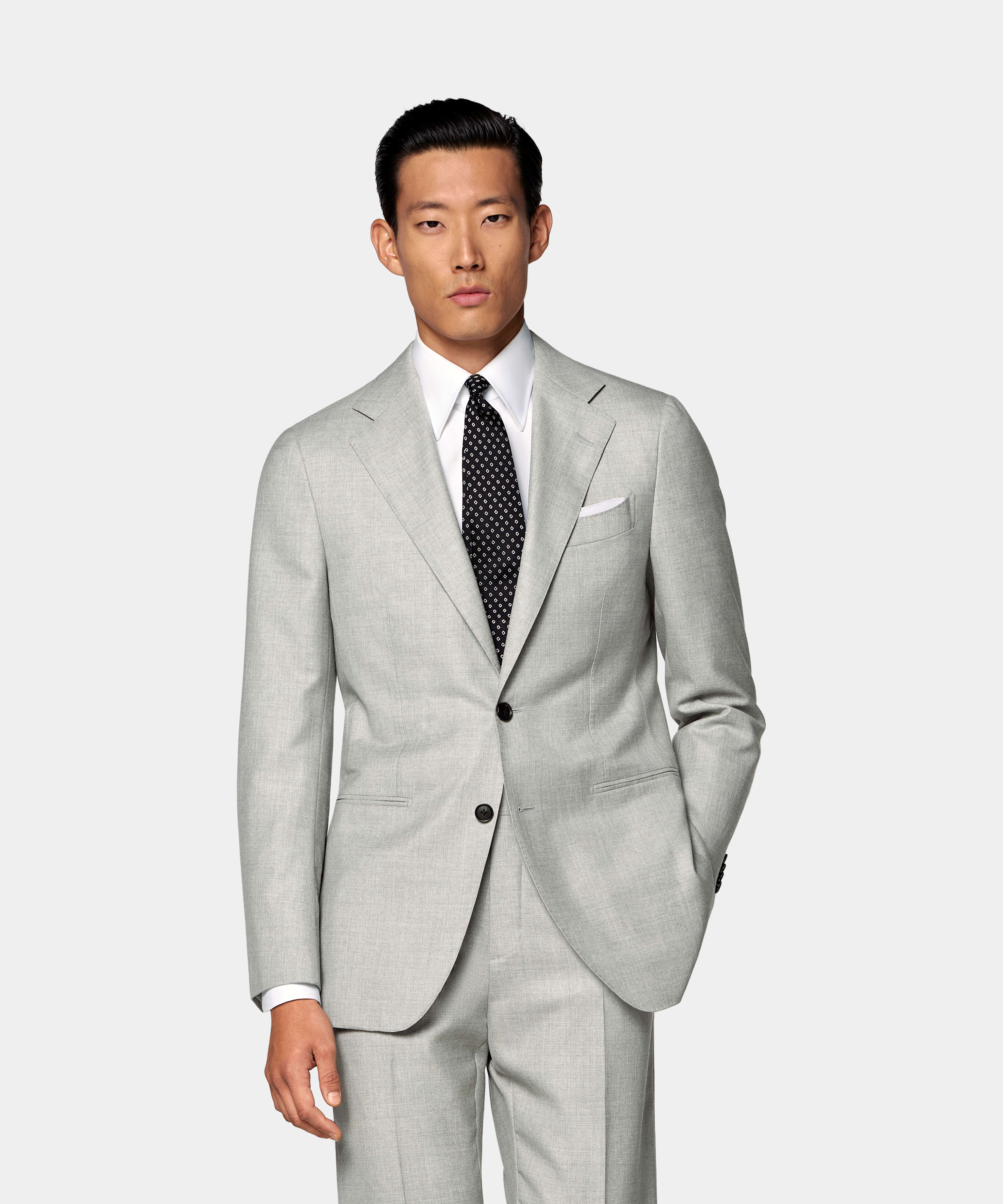 SUITSUPPLY All season Pure laine S150 par E.Thomas, Italie Costume Havana coupe Tailored gris clair