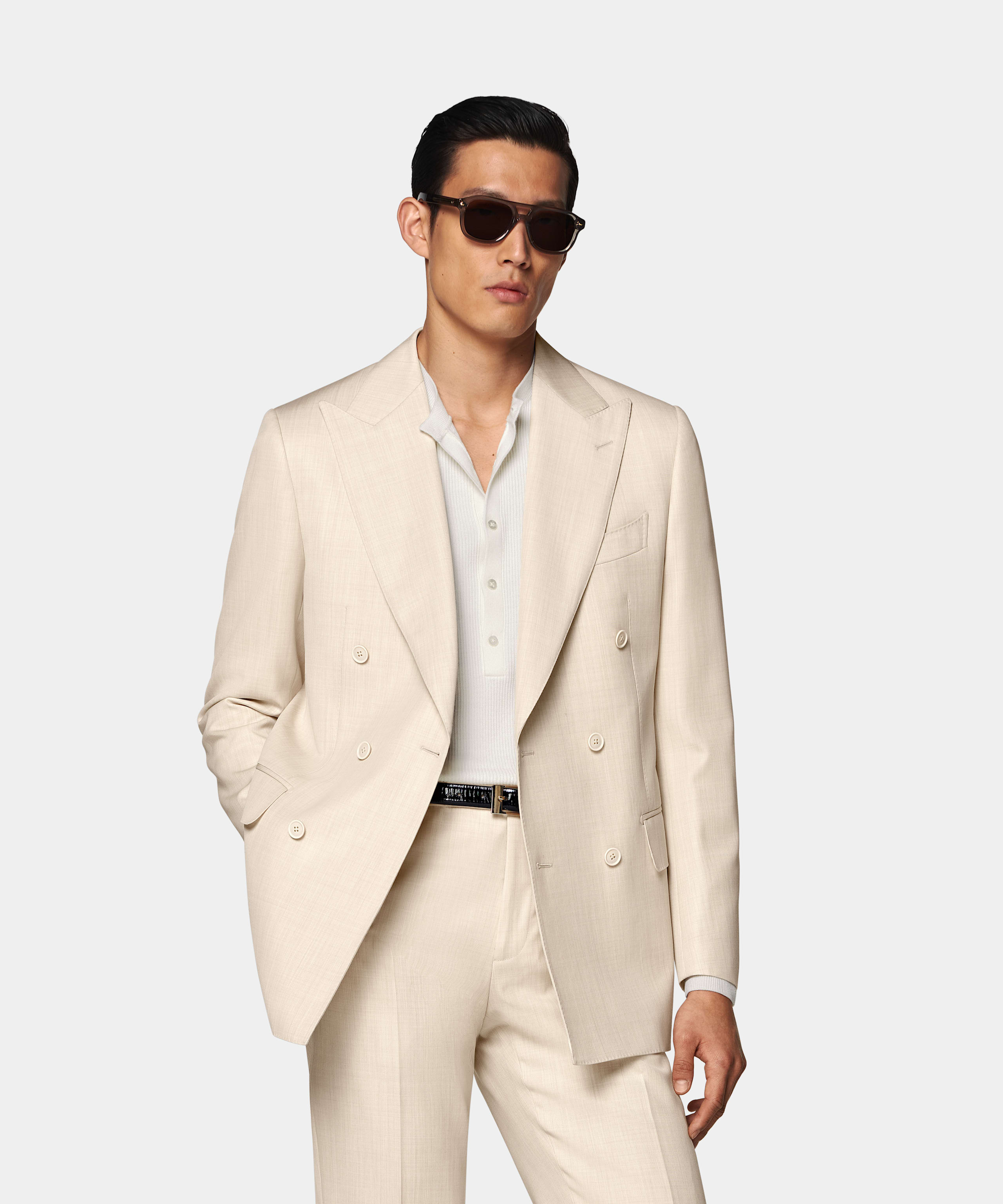 SUITSUPPLY All season Pure laine par Botto Giuseppe, Italie Costume Milano coupe Tailored couleur sable
