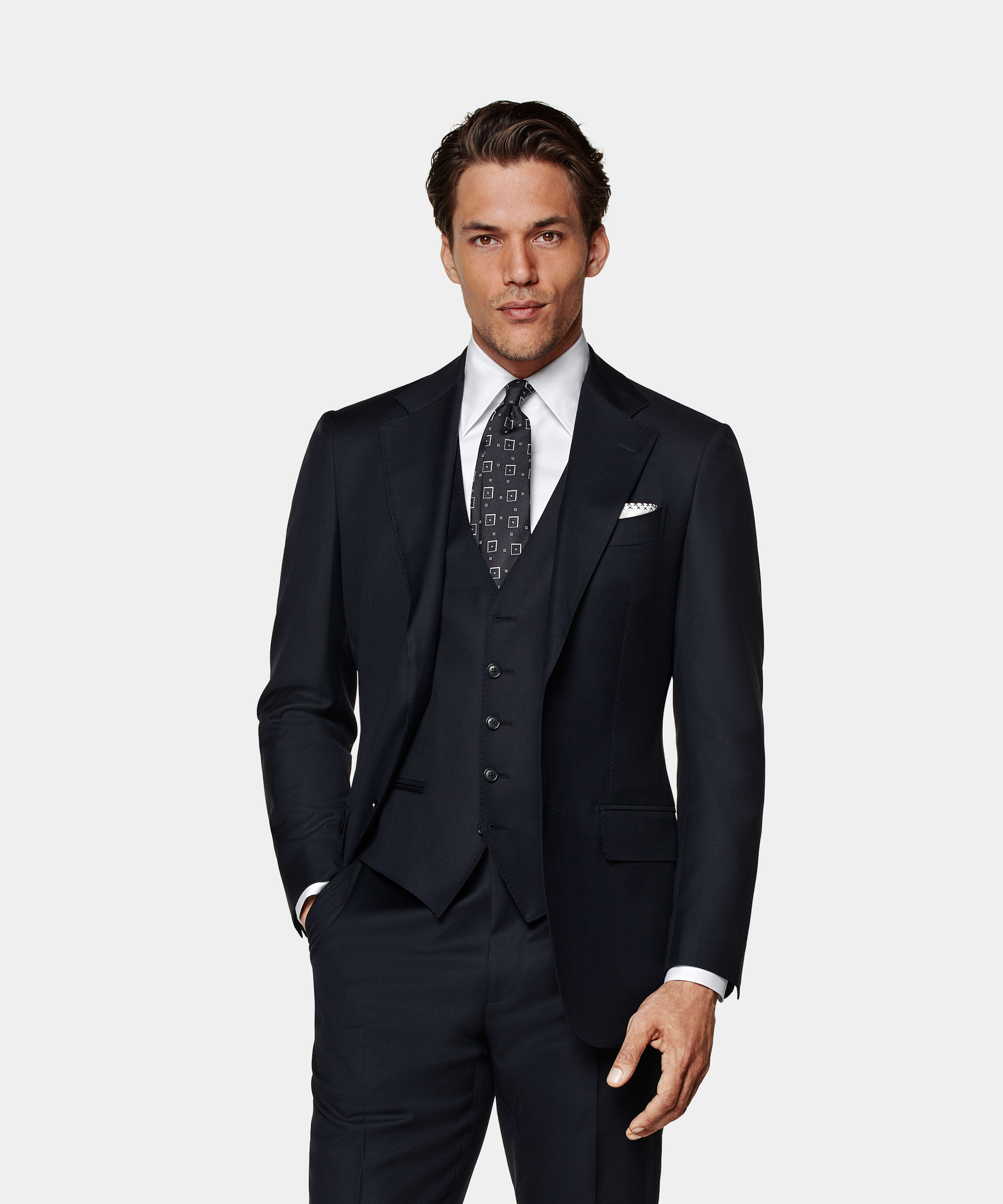 SUITSUPPLY Pure laine S110 - Vitale Barberis Canonico, Italie Gilet de costume bleu marine