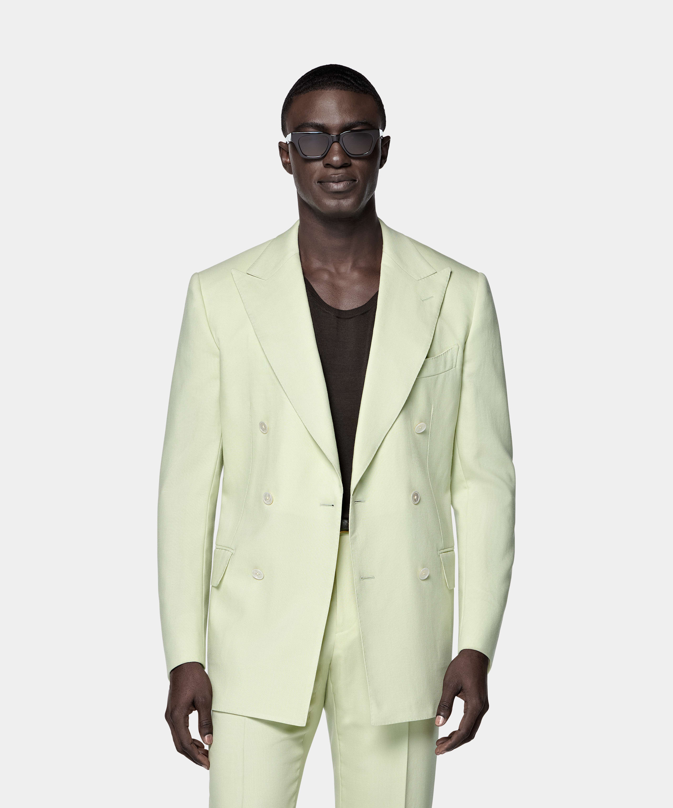 SUITSUPPLY All season Laine et mohair par Rogna, Italie Costume Milano coupe Tailored vert clair