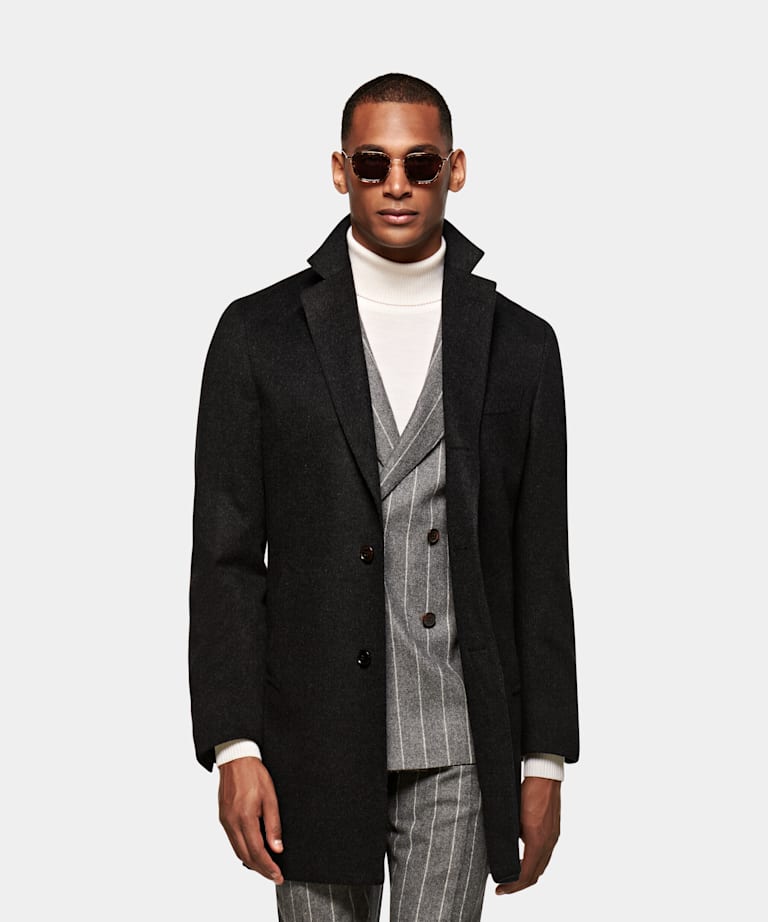 Black Custom Made Overcoat