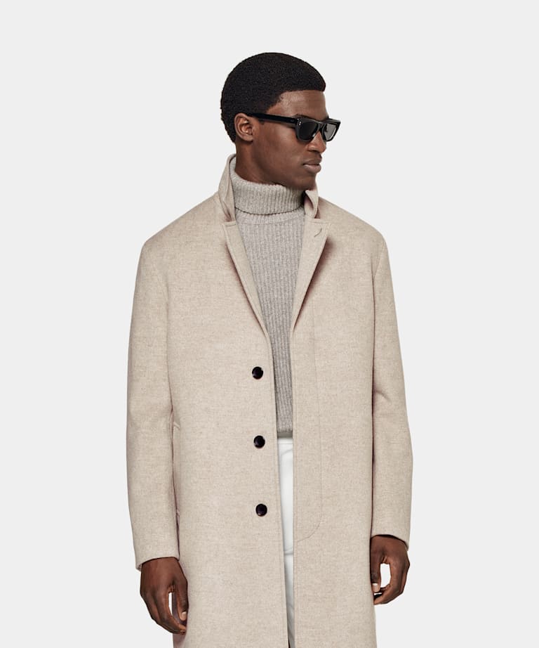 SUITSUPPLY Pure Wool Sand Overcoat