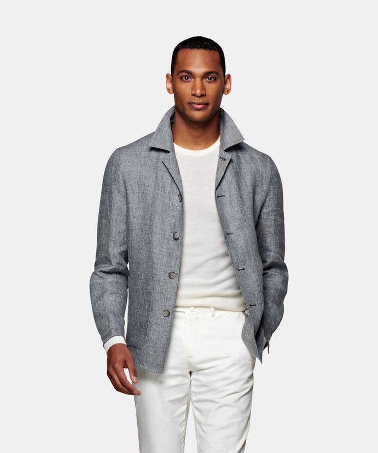light grey linen jacket