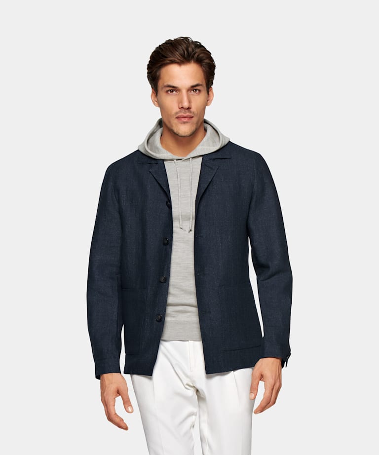 blazer with grey shirt