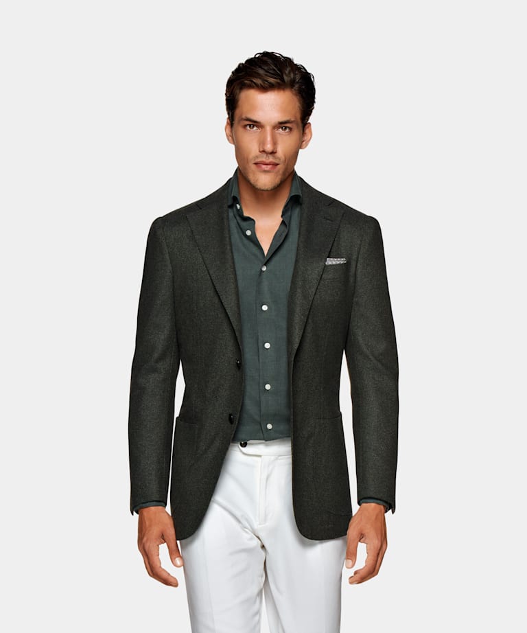 Mid Green Shirt-Jacket | Wool Cotton Single Breasted | Suitsupply ...