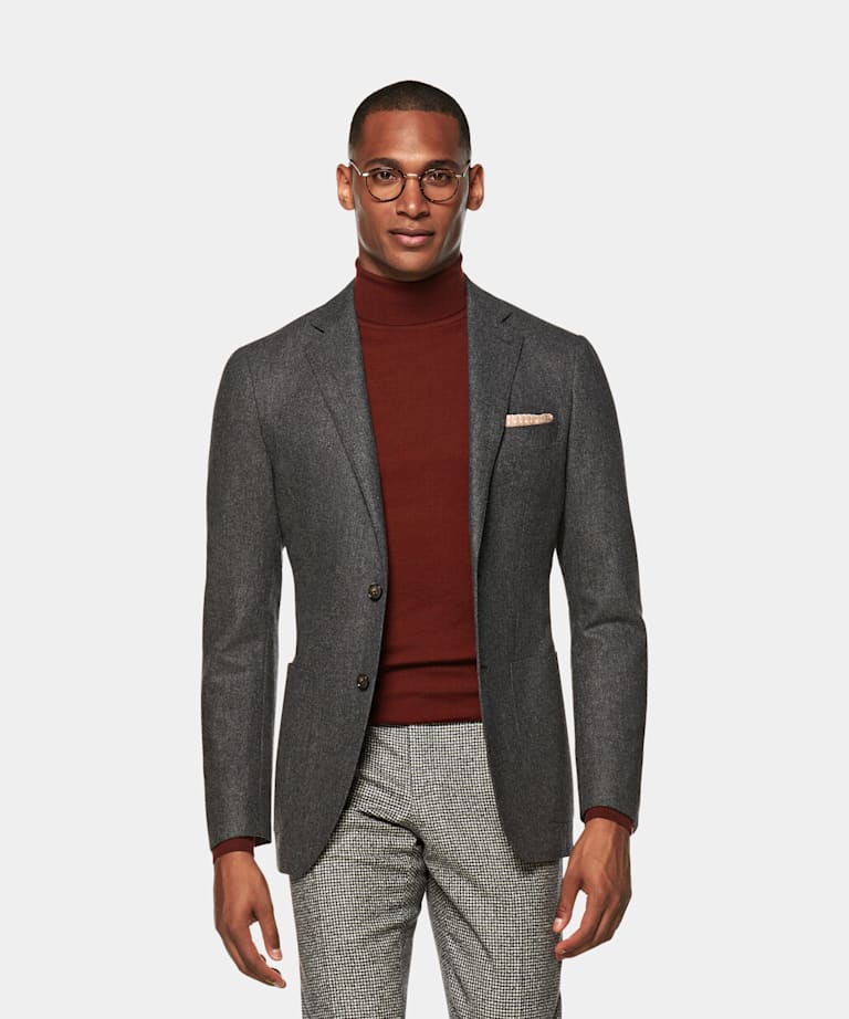 Mid Grey Check Havana Jacket Pure Wool Single Breasted Suitsupply Online Store
